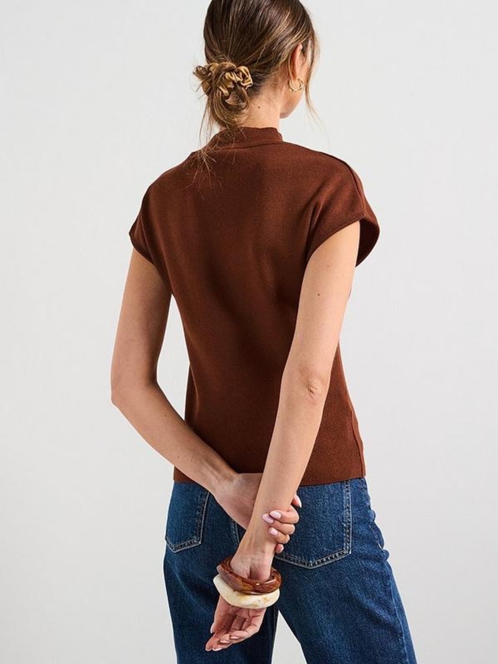 MANGO SHORT-SLEEVED FINE-KNIT SWEATER NWT size L - Picture 8 of 8